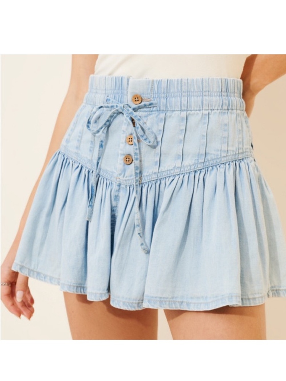 Free People We The Free Roselle Denim Mini Skirt Size Medium